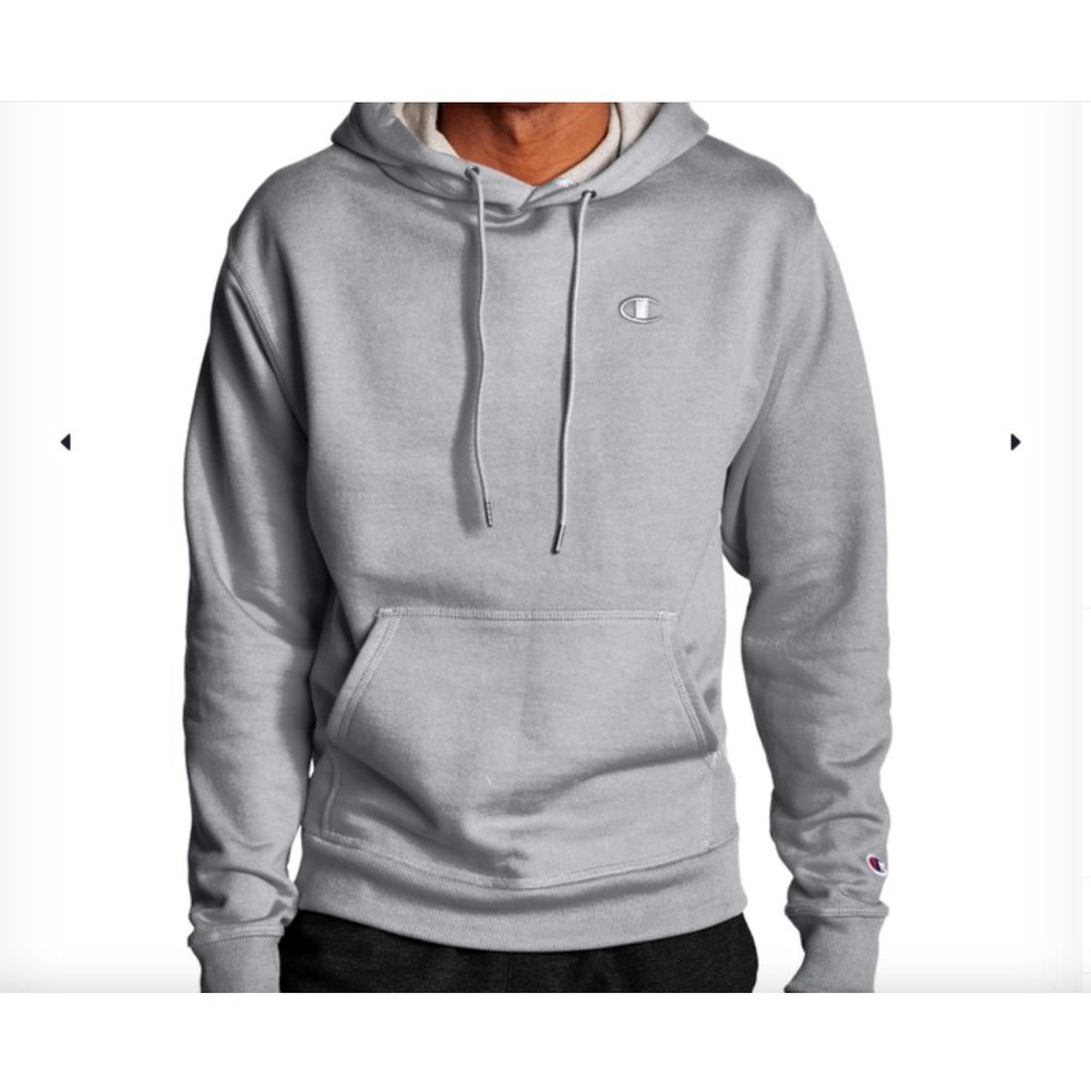 CHAMPION Men's Size Small Power Blend Fleece Sweatshirt Hoodie  Gray Pullover